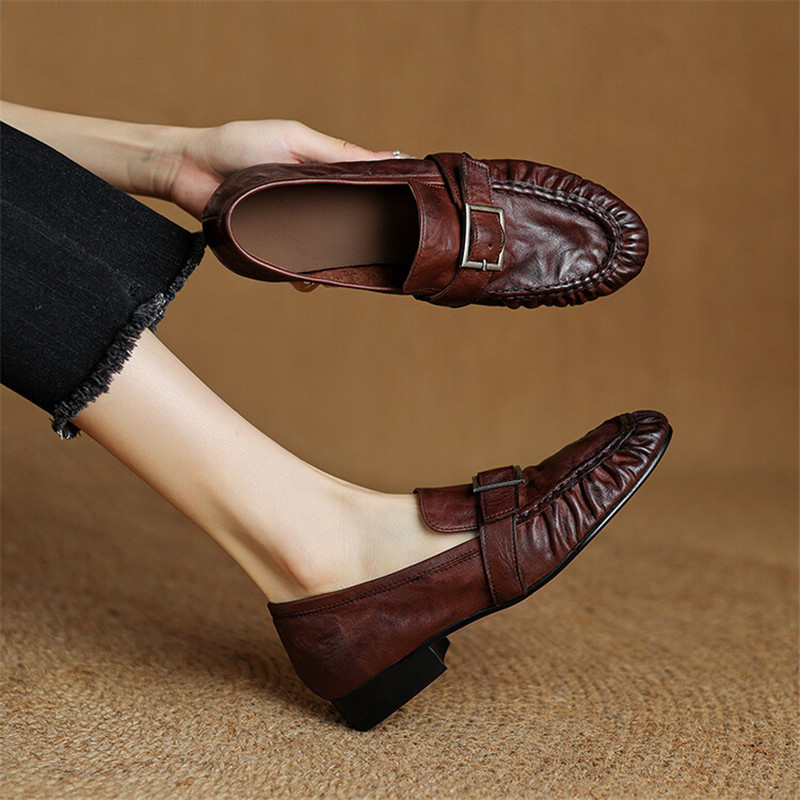 Women'S Shoes Popular - Sepatu ujung bulat berlipat mode Pumps