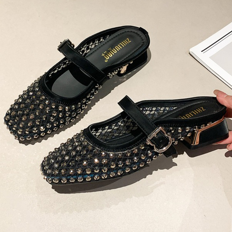 Women Shoes Sandals - Sendal Wanita Model Mules Hak Tebal