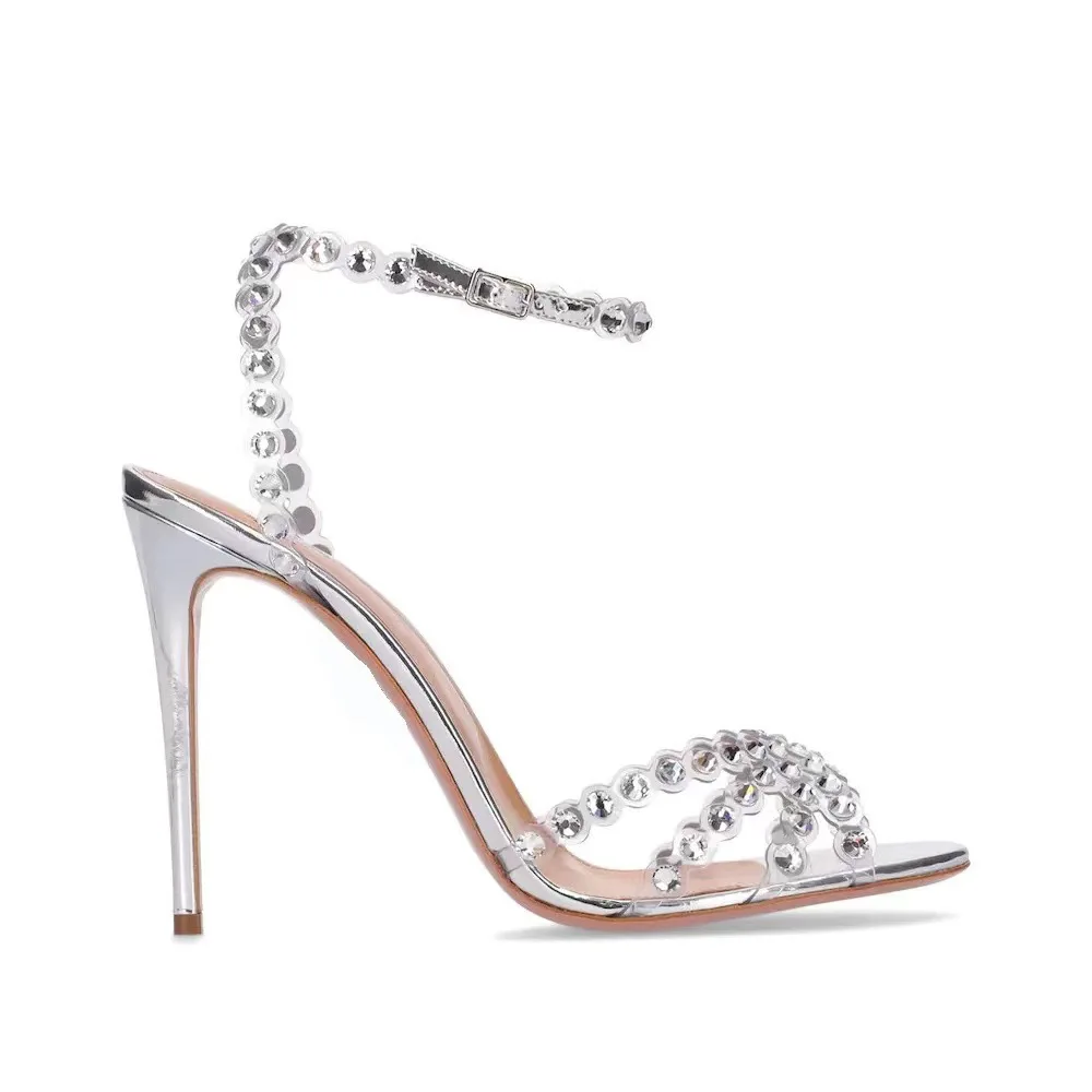 Women'S Shoes Peep Toe - Sandal Jelly Diamond Heels Perak Plus