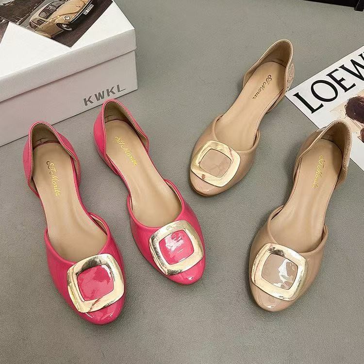 Women Shoes Sandals - Sepatu Wanita Model Buckle Hollow Flat,