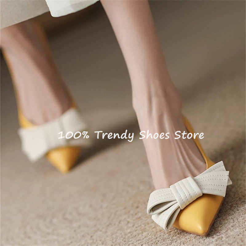 Women Shoes Sandals - Sepatu Slip-On Wanita Dekorasi Simpul Kupu-kupu