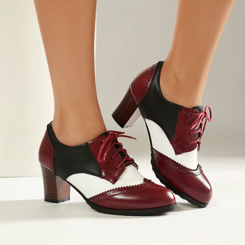 Women'S Xti Shoes - Sepatu Oxford Brogue Dua Warna Vintage
