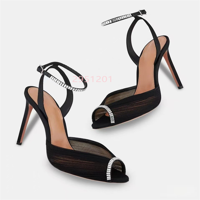 Women'S Shoes Peep Toe - Sandal Wanita Kristal V Ujung Runcing