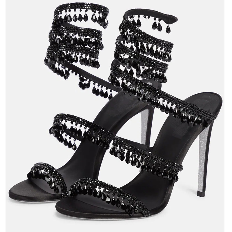 Sandal Stiletto Pinggiran Kris - Women'S Shoes Peep Toe ulasan dan harga