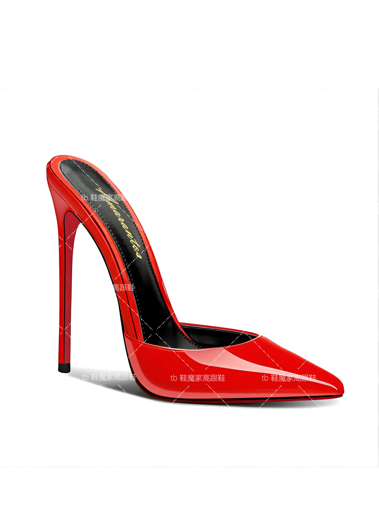 Sandal Ujung Lancip Hitam Baru - Patent Leather Pump ulasan dan harga