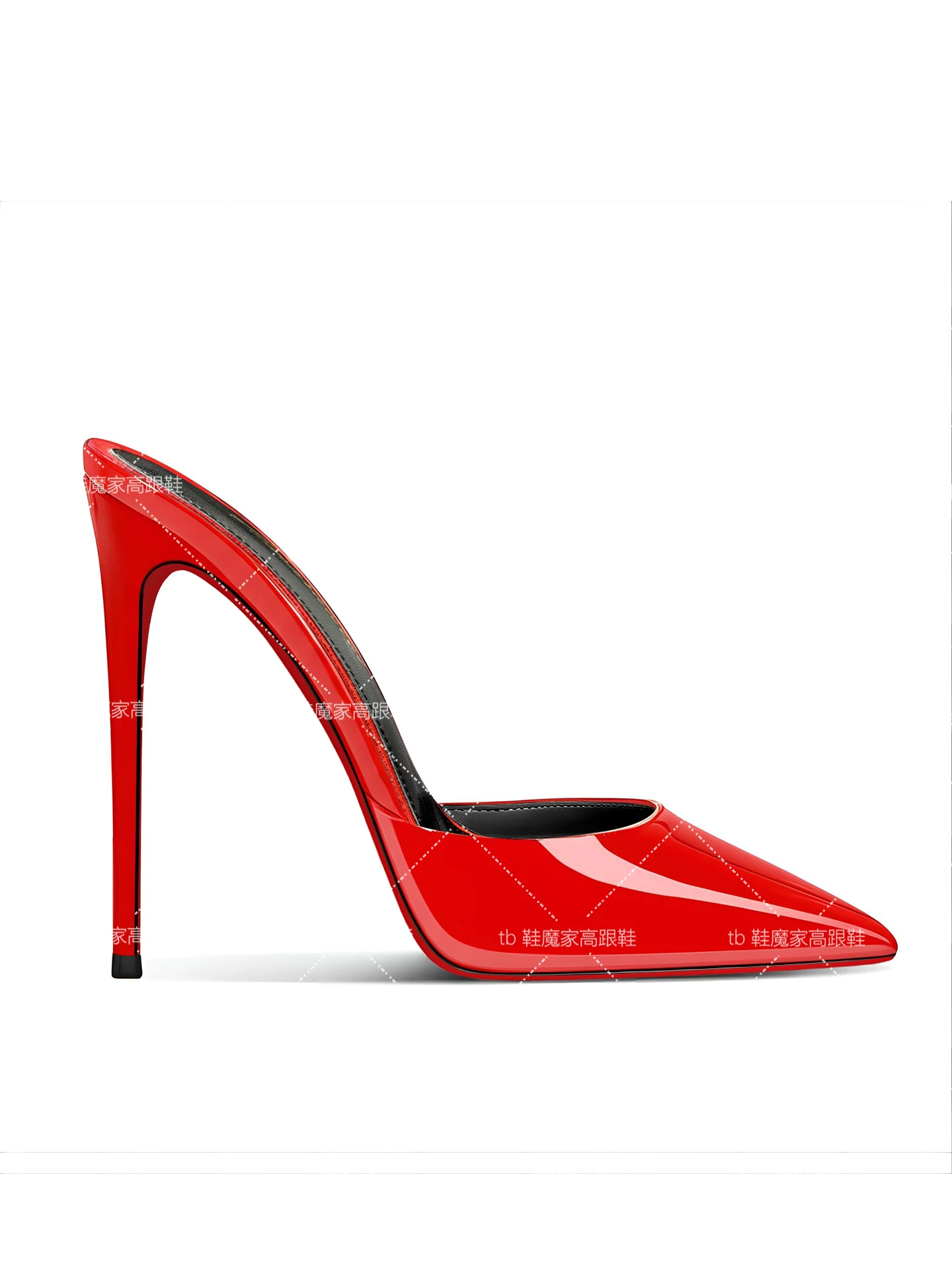 Sandal Ujung Lancip Hitam Baru - Patent Leather Pump ulasan dan harga