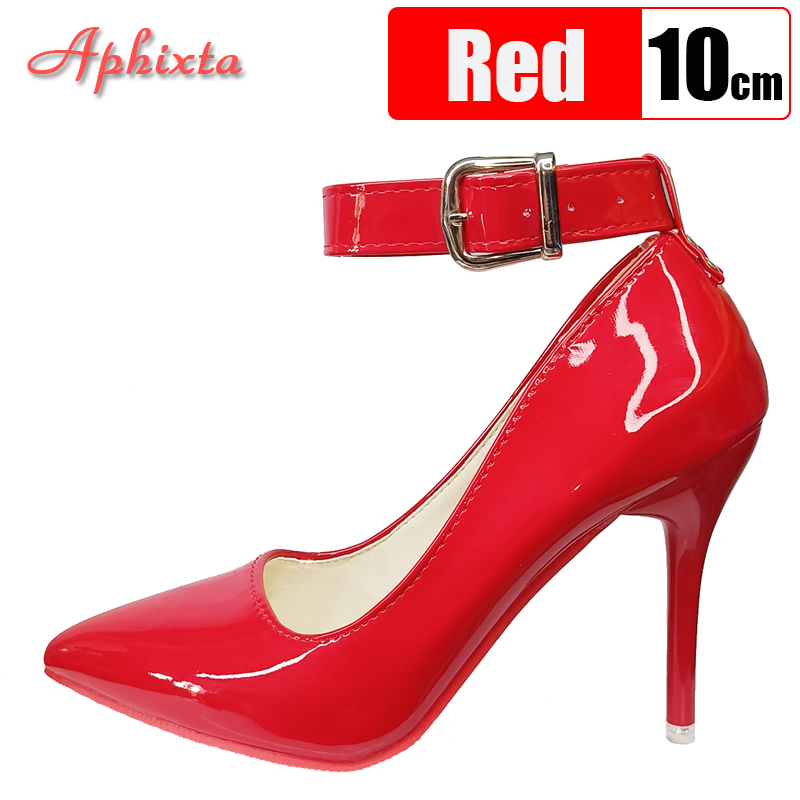 Aphixta 10cm/12cm sabuk logam  - Patent Leather Pump ulasan dan harga
