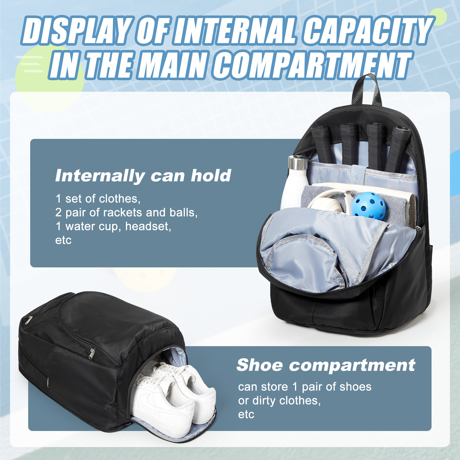 Tas Tenis Ransel Tenis 2 Raket - Women'S Shoes Large ulasan dan harga