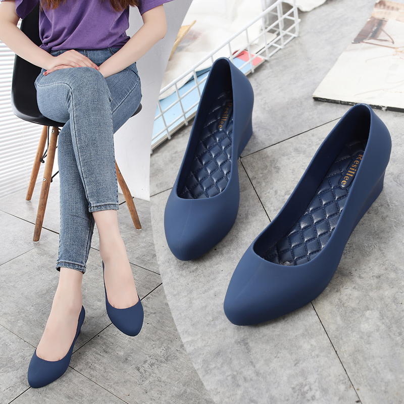 Resillee Sepatu Jelly Hak Wedg - Women'S Shoes Navy Blue ulasan dan harga
