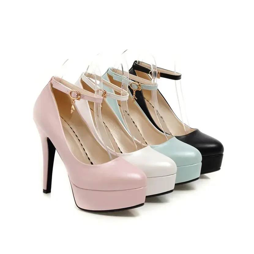 Sepatu hak tinggi tinggi wanit - Women'S Shoes Navy Blue ulasan dan harga