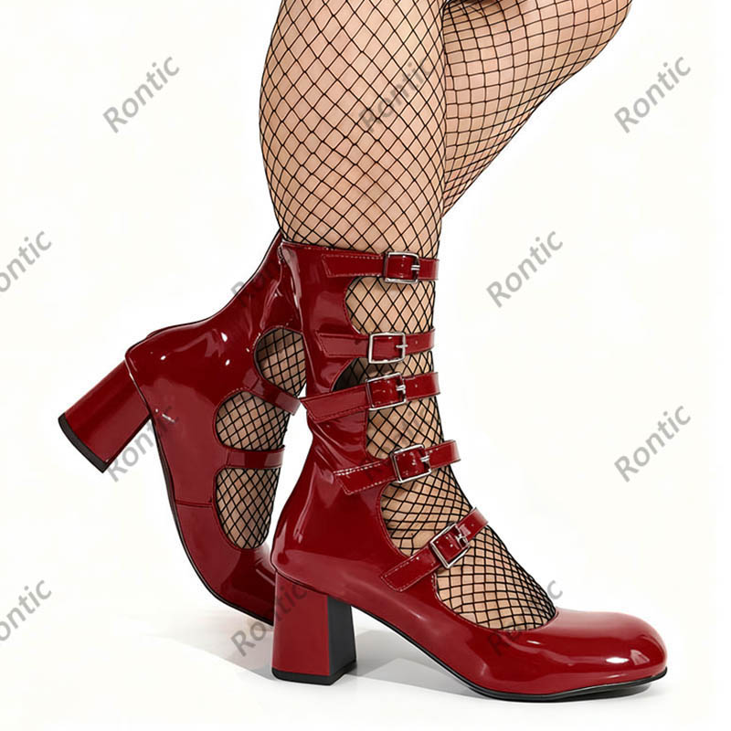 Sepatu Bot Gothic Kulit Paten  - Women'S Shoes Navy Blue ulasan dan harga