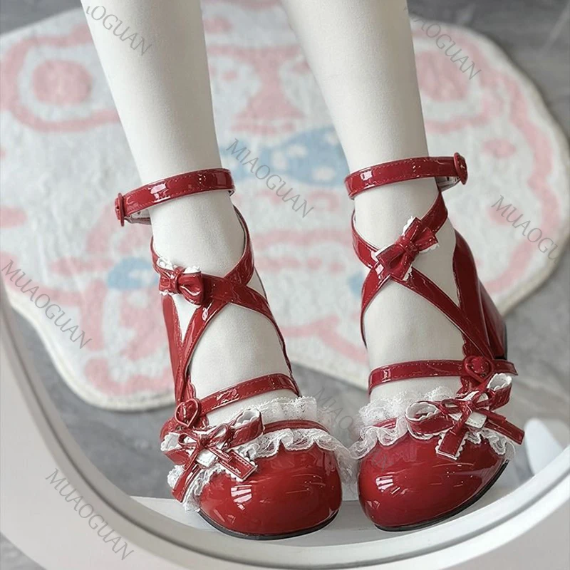 Sepatu Hak Tinggi Merah Lolita - Patent Leather Pump ulasan dan harga