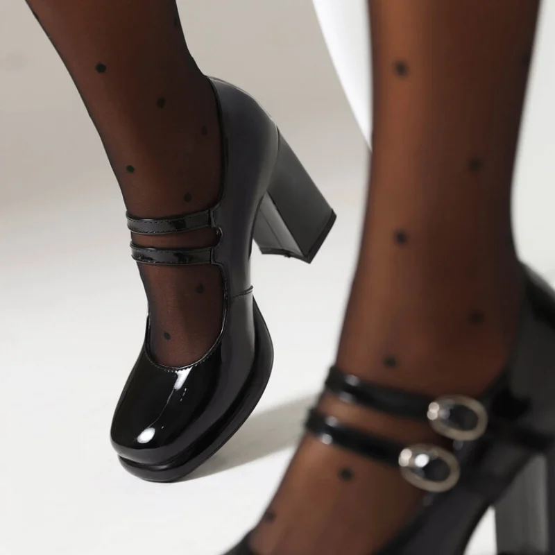 2024 baru kulit paten gesper g - Patent Leather Pump ulasan dan harga